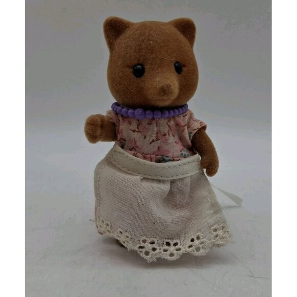 Vintage 1985 Epoch Sylvanian Slydale Fox Family Set of 4 Flocked Calico Critters - Picture 10 of 16